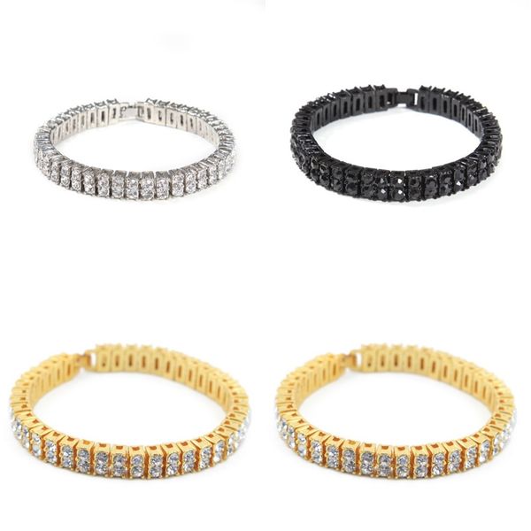 iced out chain bracelet for mens hip hop diamond tennis bracelets jewelry gold plating double row rhinestone bracelet 303 n2, Black
iced out chain bracelet for mens hip hop diamond tennis bracelets jewelry gold plating double row rhinestone bracelet 303 n2, Black