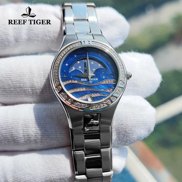 wristwatches reef tiger/rt fashion women watch diamond design dial moon phase quartz sapphire crystal female, Slivery;brown
wristwatches reef tiger/rt fashion women watch diamond design dial moon phase quartz sapphire crystal female, Slivery;brown