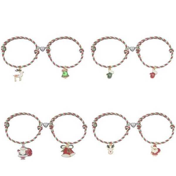 charm bracelets 2021 christmas charms magnet attracts bracelet couple tree snowman rope chain on hand xmas jewelry gift, Golden;silver
charm bracelets 2021 christmas charms magnet attracts bracelet couple tree snowman rope chain on hand xmas jewelry gift, Golden;silver