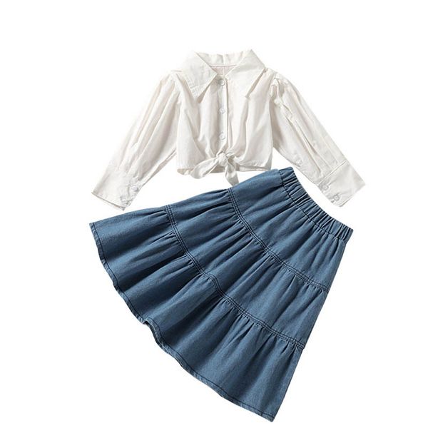kids clothing sets girls outfits baby clothes children autumn children's suit bubble sleeve shirt denim poncho long skirt 2-piece b9391, White
kids clothing sets girls outfits baby clothes children autumn children's suit bubble sleeve shirt denim poncho long skirt 2-piece b9391, White