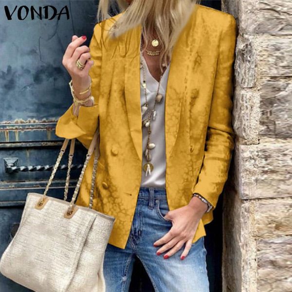 women's suits & blazers vonda women coats 2021 autumn vintage printed long sleeve lapel collar suit ladies pleated button up with pocke, White;black
women's suits & blazers vonda women coats 2021 autumn vintage printed long sleeve lapel collar suit ladies pleated button up with pocke, White;black