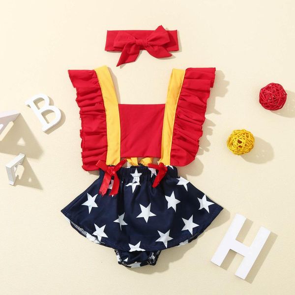 baby clothes born infant girls ruffle sleeve 4th-of-july star romper headbands set girl boy bodysuit bebes body suit rompers, Blue
baby clothes born infant girls ruffle sleeve 4th-of-july star romper headbands set girl boy bodysuit bebes body suit rompers, Blue