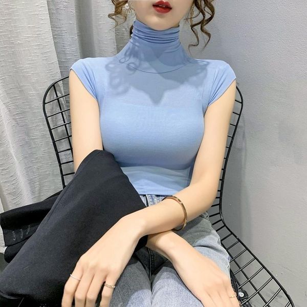 women's t-shirt 2021 spring autumn women turtleneck sleeveless cotton t shirts lady stretchy undershirts tees female basic, White
women's t-shirt 2021 spring autumn women turtleneck sleeveless cotton t shirts lady stretchy undershirts tees female basic, White