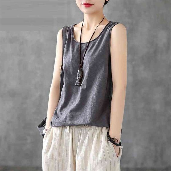 100% cotton loose tank summer style women casual solid plus size female basic sleeveless d363 210705, White
100% cotton loose tank summer style women casual solid plus size female basic sleeveless d363 210705, White
