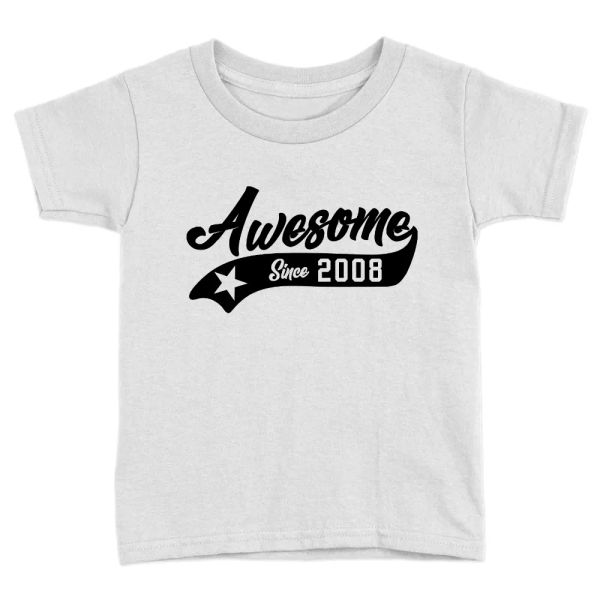 awesome since 2008 kids t-shirt 10th year old birthday celebration gift cool top, White;black
awesome since 2008 kids t-shirt 10th year old birthday celebration gift cool top, White;black