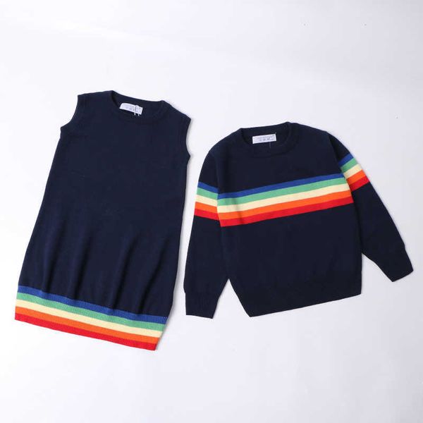 siblings outfit knitted sweater autumn children's clothing baby boy girl dress korean stripe warm 210701, Blue
siblings outfit knitted sweater autumn children's clothing baby boy girl dress korean stripe warm 210701, Blue