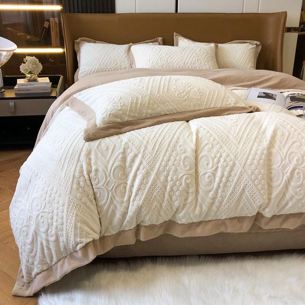 bedding sets luxury 3d carved velvet fleece winter warm set shaggy duvet cover quilt bed comforter bedspread pillowcases
bedding sets luxury 3d carved velvet fleece winter warm set shaggy duvet cover quilt bed comforter bedspread pillowcases