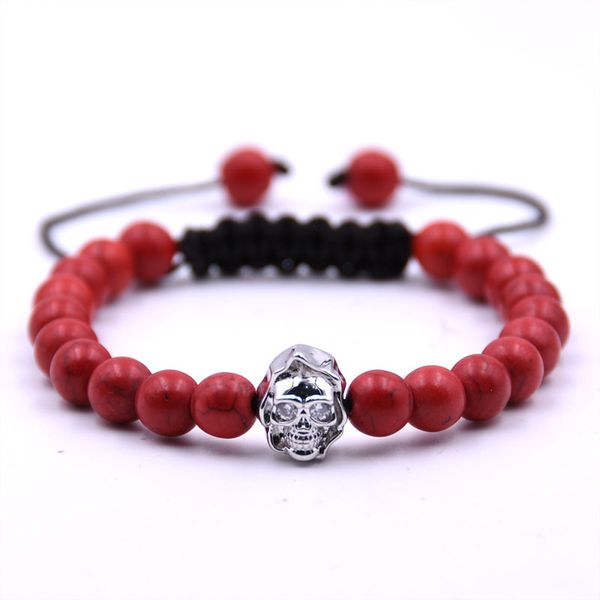 70% off handmade natural stone bracelet with zircon beads and silver skull, Black
70% off handmade natural stone bracelet with zircon beads and silver skull, Black