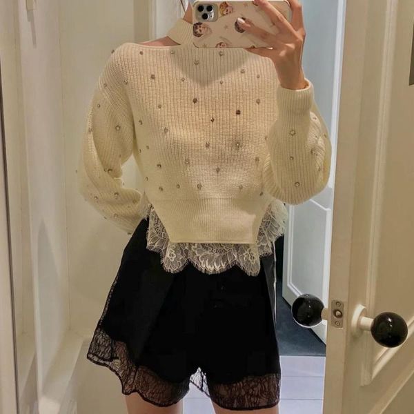 women's sweaters luxury diamonds beading pull femme hiver 2021 oversized o-neck long sleeve white knitted sweater women autumn winter c, White;black
women's sweaters luxury diamonds beading pull femme hiver 2021 oversized o-neck long sleeve white knitted sweater women autumn winter c, White;black