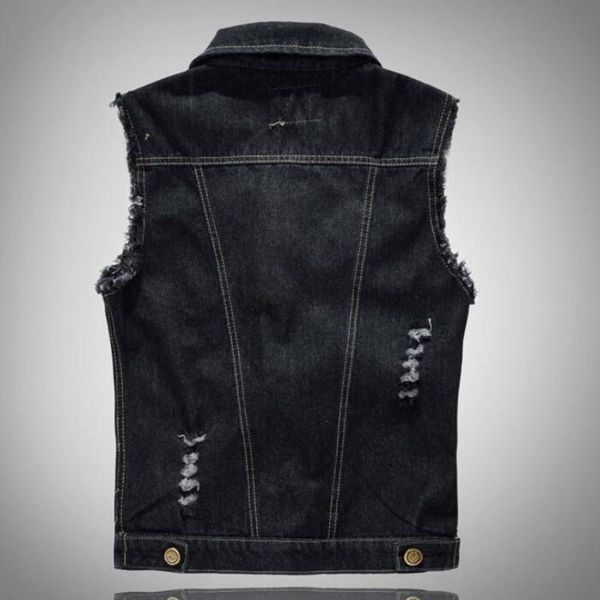 men's vests mens fashion motorcycle jean vest black ripped destroyed washed slim fit sleeveless denim jacket for men plus size 6xl, Black;white
men's vests mens fashion motorcycle jean vest black ripped destroyed washed slim fit sleeveless denim jacket for men plus size 6xl, Black;white