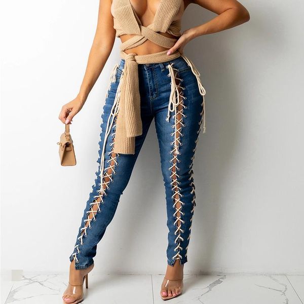 women's jeans fashion pencil denim pants female side bandage vintage long trousers women slit lace up high waist streetwear, Blue
women's jeans fashion pencil denim pants female side bandage vintage long trousers women slit lace up high waist streetwear, Blue