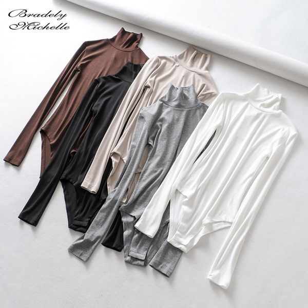bradely michelle autumn casual high-neck long-sleeve knitted bodysuits women new fashion solid jumpsuits, Black;white
bradely michelle autumn casual high-neck long-sleeve knitted bodysuits women new fashion solid jumpsuits, Black;white