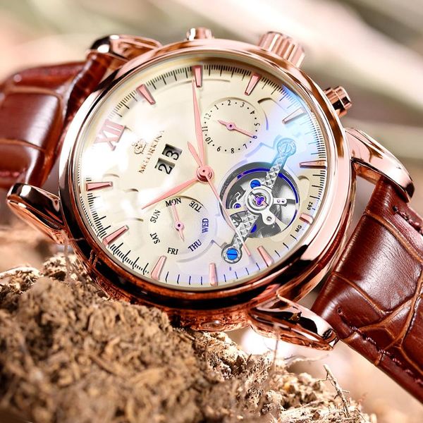 wristwatches 2010 luxury men's watches rose gold bezel automatic tourbillon men leather belt sport causal auto mechanical, Slivery;brown
wristwatches 2010 luxury men's watches rose gold bezel automatic tourbillon men leather belt sport causal auto mechanical, Slivery;brown