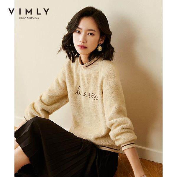 women's hoodies & sweatshirts vimly casual women vintage winter o neck letter loose knitted pullover female sudaderas f3277, Black
women's hoodies & sweatshirts vimly casual women vintage winter o neck letter loose knitted pullover female sudaderas f3277, Black