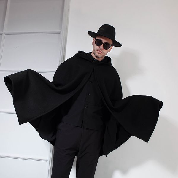 men's wool & blends european and american trendy nightclub ds long black fringed hooded bat shirt cape cloak male dark wizard1 86m2
men's wool & blends european and american trendy nightclub ds long black fringed hooded bat shirt cape cloak male dark wizard1 86m2