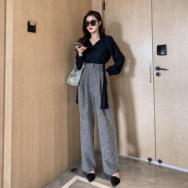 women's tracksuits 2021 spring and autumn women temperament pants suits fashion shirt blouses + high waist wide leg pant suit two piece, Gray
women's tracksuits 2021 spring and autumn women temperament pants suits fashion shirt blouses + high waist wide leg pant suit two piece, Gray