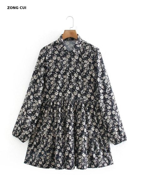 black floral printed long sleeve dress woman autumn winter casual ruffle mini women button loose ladies dresses xs, Black;gray
black floral printed long sleeve dress woman autumn winter casual ruffle mini women button loose ladies dresses xs, Black;gray