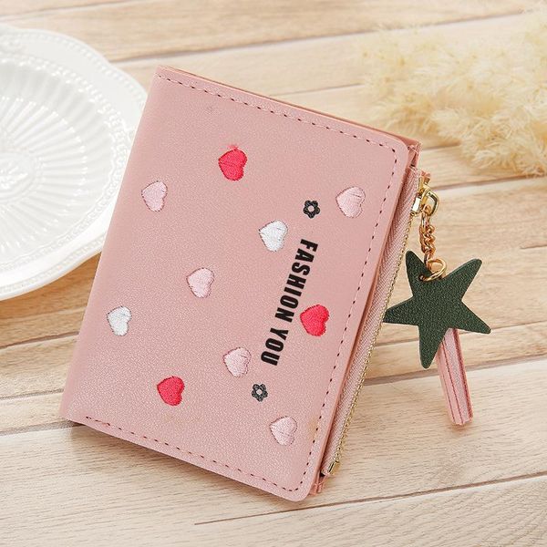 women's zipper short purse korean embroidery love tassel pocket card bag mini wallet women, White
women's zipper short purse korean embroidery love tassel pocket card bag mini wallet women, White