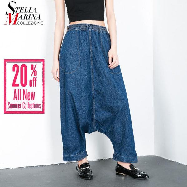 women's pants & capris 2021 korean style women long blue denim harem elastic waist female unique streetwear loose jeans cross-pants j51, Black;white
women's pants & capris 2021 korean style women long blue denim harem elastic waist female unique streetwear loose jeans cross-pants j51, Black;white