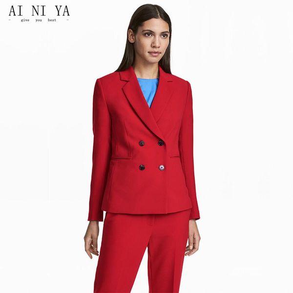 red women suits set double breasted formal office lady elegant pants suit casual female slim ol 2 pieces ladies tourser women's two pie, White
red women suits set double breasted formal office lady elegant pants suit casual female slim ol 2 pieces ladies tourser women's two pie, White