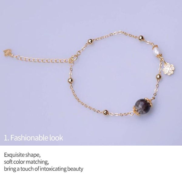 link, chain elegant women bracelets 14k gold jewelry fashion romantic crystal bracelet lady valentine's day accessories, Black
link, chain elegant women bracelets 14k gold jewelry fashion romantic crystal bracelet lady valentine's day accessories, Black