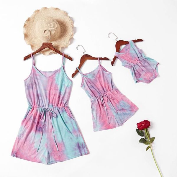 family matching outfits set tie-dyed print mother daughter jumpsuits mommy and me clothes sleeveless women girls & baby vestidos1, Blue
family matching outfits set tie-dyed print mother daughter jumpsuits mommy and me clothes sleeveless women girls & baby vestidos1, Blue