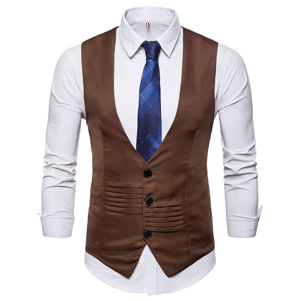 men's vests men vest ready to wear brown wedding prom waistcoat casual v-neck 0 pockets 3 buttons, Black;white
men's vests men vest ready to wear brown wedding prom waistcoat casual v-neck 0 pockets 3 buttons, Black;white
