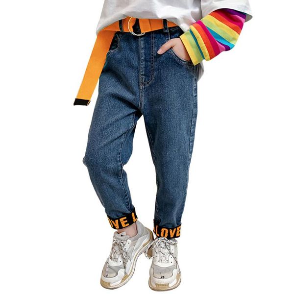 girls jeans letter pants patchwork trousers for children teenage children's clothes belt, Blue
girls jeans letter pants patchwork trousers for children teenage children's clothes belt, Blue