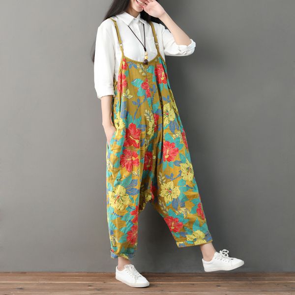 johnature print jumpsuits ankle-length pants overalls casual loose rompers summer cotton national style thin women jumpsuit 210521, Black;white
johnature print jumpsuits ankle-length pants overalls casual loose rompers summer cotton national style thin women jumpsuit 210521, Black;white