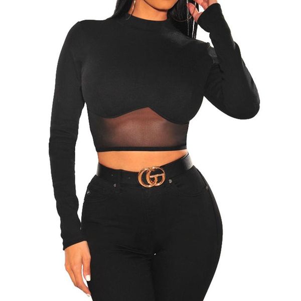 women's t-shirt fall shirt, see-through patchwork elastic party clothes round neck loose warm pullover, White
women's t-shirt fall shirt, see-through patchwork elastic party clothes round neck loose warm pullover, White