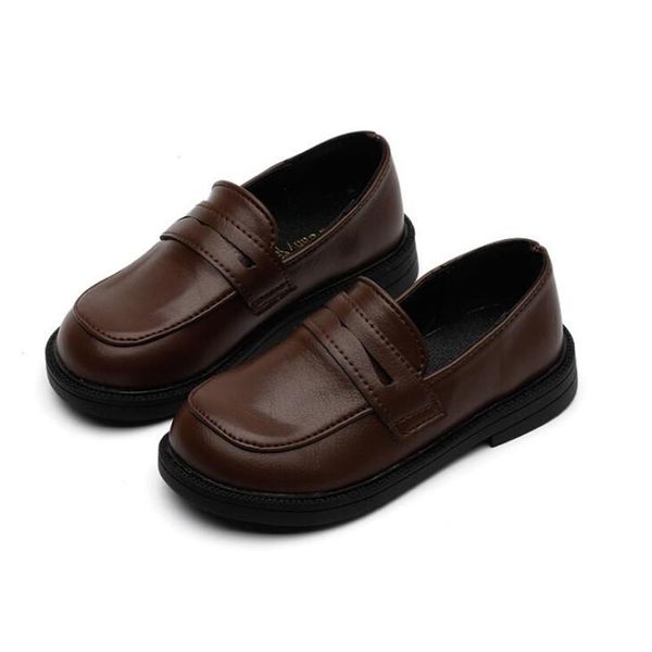 children' performance black leather shoes 2021 spring boys british style single all-match slip-on kids flat, Black;grey
children' performance black leather shoes 2021 spring boys british style single all-match slip-on kids flat, Black;grey