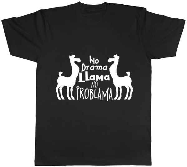 no drama llama mens womens ladies t-shirt, White;black
no drama llama mens womens ladies t-shirt, White;black