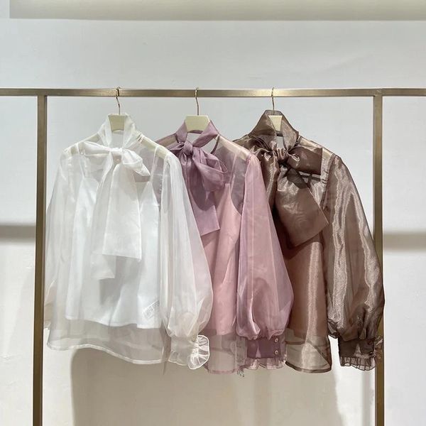women's blouses & shirts sweet stand collar puff sleeve chiffon shirt autumn japan style all-match women blouse chic bow drawstring blu, White
women's blouses & shirts sweet stand collar puff sleeve chiffon shirt autumn japan style all-match women blouse chic bow drawstring blu, White