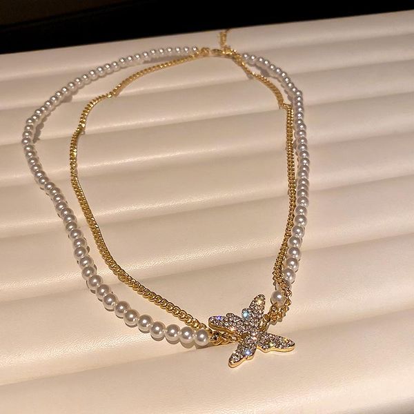 luxury double layered rhinestone butterfly pearls necklace for women elegant simple temperament party jewelry anniversary gift pendant neckl, Silver
luxury double layered rhinestone butterfly pearls necklace for women elegant simple temperament party jewelry anniversary gift pendant neckl, Silver
