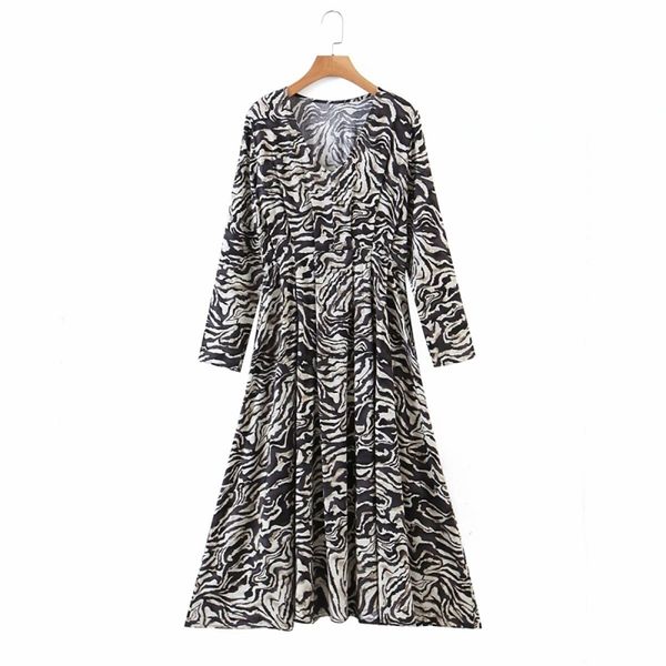 vintage woman v neck zebra print cotton dress spring fashion ladies drapped long es female elegant holiday 210515, Black;gray
vintage woman v neck zebra print cotton dress spring fashion ladies drapped long es female elegant holiday 210515, Black;gray