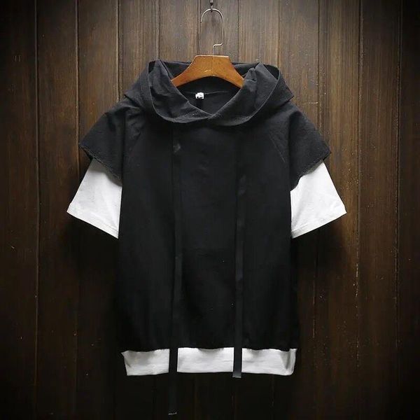 men's hoodies & sweatshirts summer fake two piece short sleeve t-shirt fashion brand large size hoodie 5-sleeve sweater, Black
men's hoodies & sweatshirts summer fake two piece short sleeve t-shirt fashion brand large size hoodie 5-sleeve sweater, Black