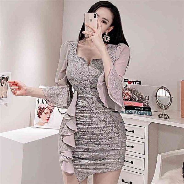 summer slim sleeve hip dress office lady lace knee-length polyester zippers 210416, Black;gray
summer slim sleeve hip dress office lady lace knee-length polyester zippers 210416, Black;gray