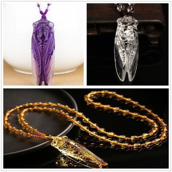 party decoration 1pc natural fashion crystal cicada amulet pendant lucky necklace with bead chain
party decoration 1pc natural fashion crystal cicada amulet pendant lucky necklace with bead chain