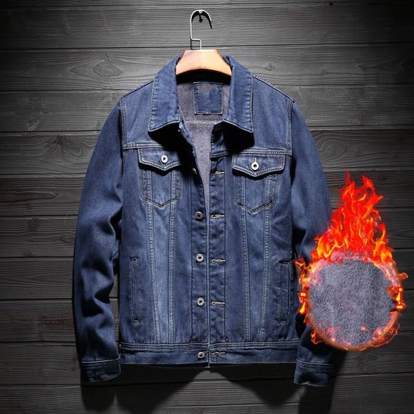 men's jackets winter single long sleeve breasted man's fur collar denim thick jackets soft male casual wool lining plus size ngw2, Black;brown
men's jackets winter single long sleeve breasted man's fur collar denim thick jackets soft male casual wool lining plus size ngw2, Black;brown