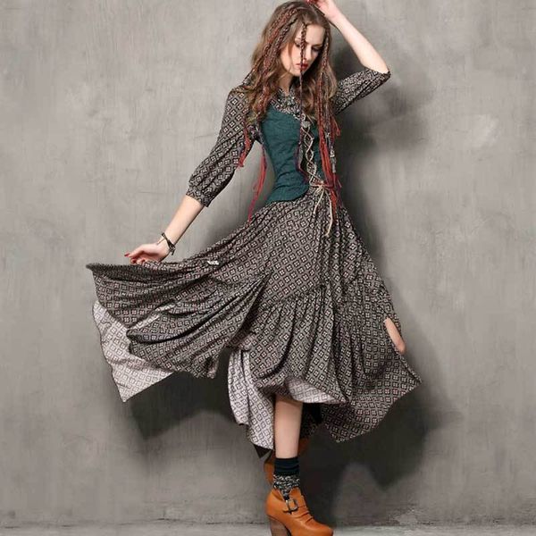 inspired cotton long dress floral print asymmetrical embroidery summer dress 3/4 sleeve chic women dress female 210412, Black;gray
inspired cotton long dress floral print asymmetrical embroidery summer dress 3/4 sleeve chic women dress female 210412, Black;gray