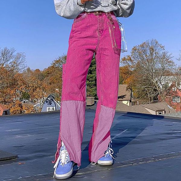 women's high waist loose pocket y2k splicing zipper straight denim pants streetwear jeans boyfriend trousers vaqueros mujer#35, Blue
women's high waist loose pocket y2k splicing zipper straight denim pants streetwear jeans boyfriend trousers vaqueros mujer#35, Blue