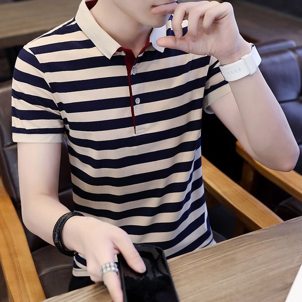 luxury t-shirts summer cotton men's short sleeve t-shirt lapel polo shirt stripe korean fashion youth t-shirt men, Black
luxury t-shirts summer cotton men's short sleeve t-shirt lapel polo shirt stripe korean fashion youth t-shirt men, Black
