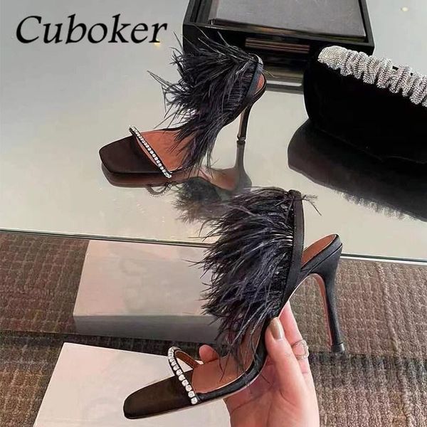 dress shoes square toe high heel women sandals fur decor slingback ladies slides summer brand runway t-show party for, Black
dress shoes square toe high heel women sandals fur decor slingback ladies slides summer brand runway t-show party for, Black