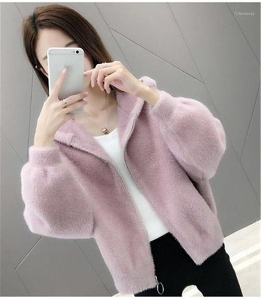 women's jackets 2021 women short coat full sleeve turn-down collar thick warm knitted casual office lady pz2401, Black;brown
women's jackets 2021 women short coat full sleeve turn-down collar thick warm knitted casual office lady pz2401, Black;brown