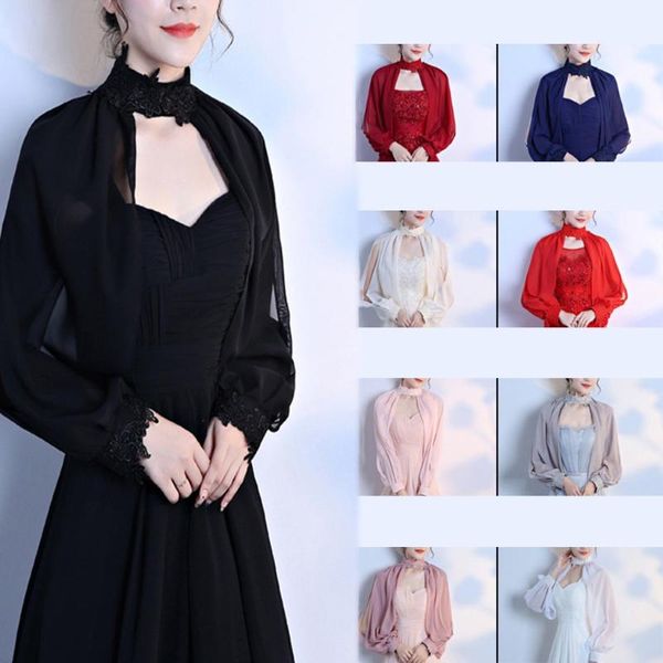 wraps & jackets women elegant side split long sleeve wedding shawl cape halter neck chiffon shrug capelet open front backless floral lace, White
wraps & jackets women elegant side split long sleeve wedding shawl cape halter neck chiffon shrug capelet open front backless floral lace, White