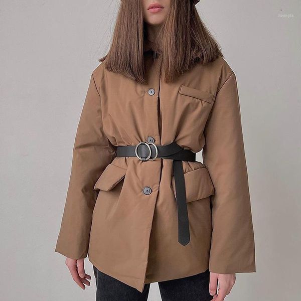 fashion pockets solid tie belt parkas women elegant turn down collar coats casual single breasted cotton jackets ladies women's &, Black
fashion pockets solid tie belt parkas women elegant turn down collar coats casual single breasted cotton jackets ladies women's &, Black