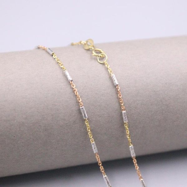 chains au750 real 18k multi-tone gold chain neckalce for women female 1.4mm color beads rolo link choker necklace 16''l gift, Silver
chains au750 real 18k multi-tone gold chain neckalce for women female 1.4mm color beads rolo link choker necklace 16''l gift, Silver