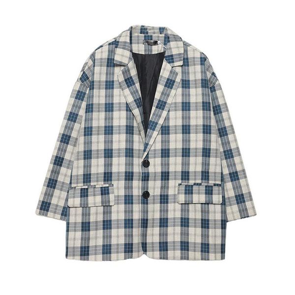 women's suits & blazers 2021 vintage loose women notched plaid blazer spring autumn chic single breasted female long suit jackets styli, White;black
women's suits & blazers 2021 vintage loose women notched plaid blazer spring autumn chic single breasted female long suit jackets styli, White;black