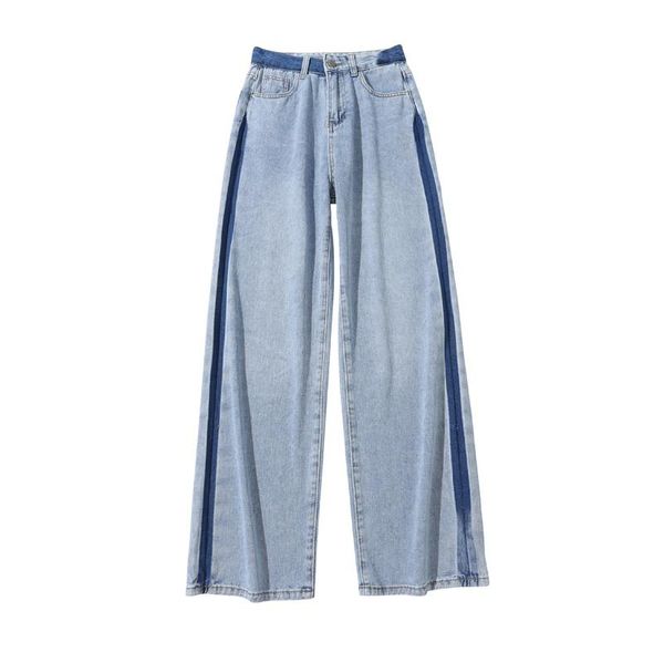 women's jeans fashion women straight wide leg for loose bf mom 2021 summer female high waist casual denim pants streetwear v615, Blue
women's jeans fashion women straight wide leg for loose bf mom 2021 summer female high waist casual denim pants streetwear v615, Blue