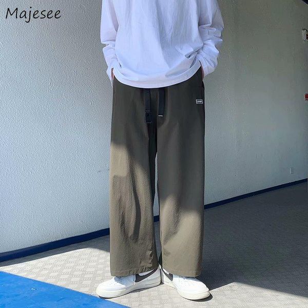 men's pants summer casual men loose wide leg straight ankle length trousers breathable draped feeling all-match harajuku korean style, Black
men's pants summer casual men loose wide leg straight ankle length trousers breathable draped feeling all-match harajuku korean style, Black